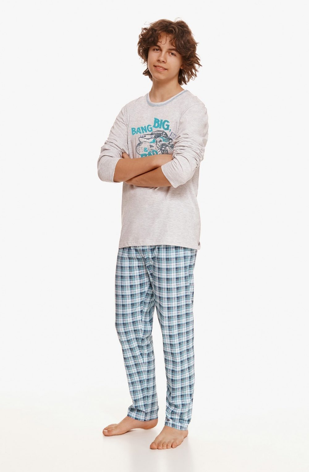 Chlapčenské pyžamo Taro Mario 2654 - sivá