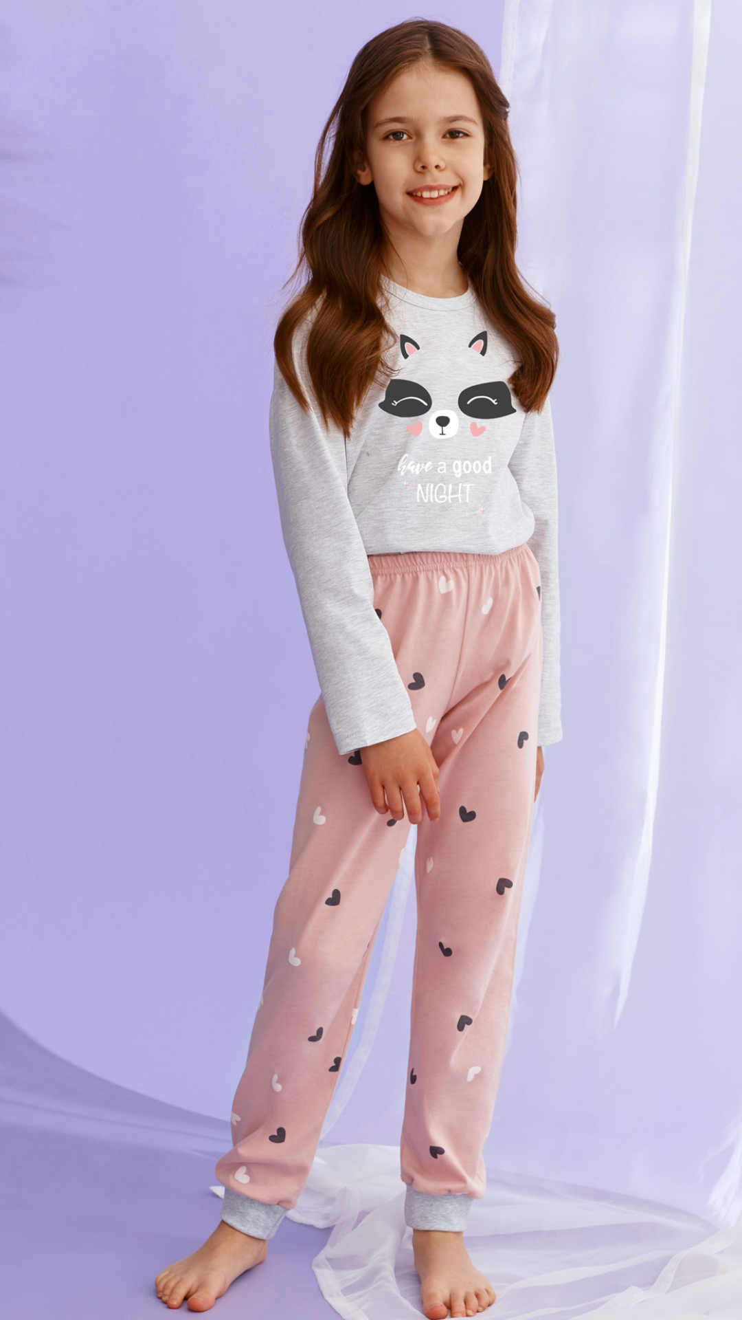 Dievčenské pyžamo Taro Suzan 2585 - sivoružová